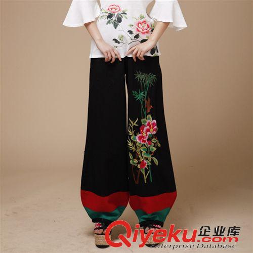靈瓏 嫣然轉(zhuǎn)盼 2014春夏新款 亞麻刺繡花 襯衫