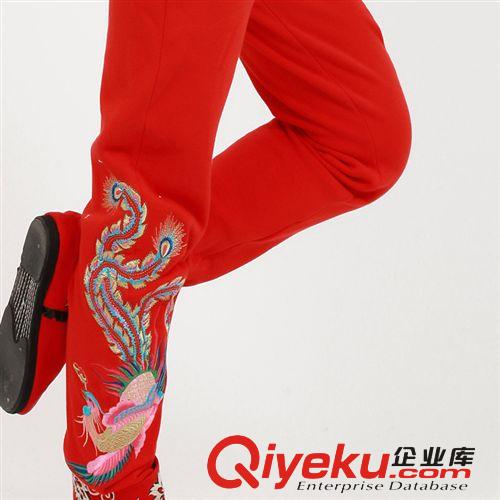 清倉(cāng)不退換！采香民族風(fēng)繡花加厚加絨打底褲修身彈力褲唐裝女士原始圖片3