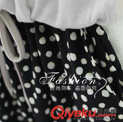 2013歐美原單 女裝 大碼短袖針織雪紡連衣裙 休閑女款裙子原始圖片3