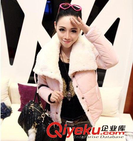 2013韓版新款  秋冬新款 大 翻領(lǐng)舒服棉羊羔毛棉衣 外套