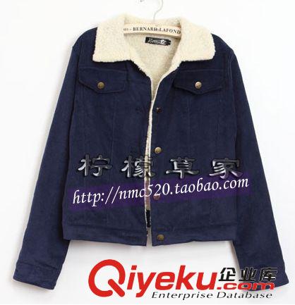 2013冬裝 韓版短款棉服 燈芯絨 羊羔絨加厚休閑外套原始圖片2
