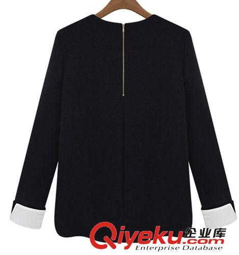 2013秋裝新款 歐美 長袖時尚毛衣 雪紡拼接 寬松針織衫 上衣