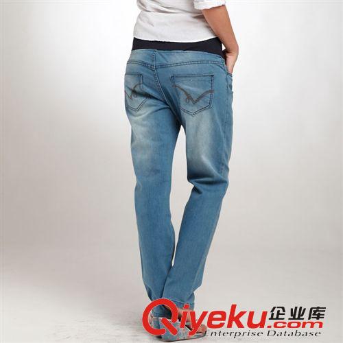 正品 緊腰寬邊橡筋牛仔長(zhǎng)褲 胖mm顯瘦大碼鉛筆/小腳褲批發(fā)C9510原始圖片2