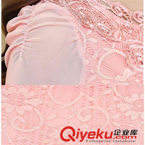 秋季蕾絲打底衫 2014新款女裝韓版氣質(zhì)V領(lǐng)刺繡修身長(zhǎng)袖打底衫原始圖片3