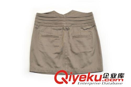 2014夏季新款半身裙 層疊中高腰修身復(fù)古短裙 卡其色黑色A字裙棉原始圖片2