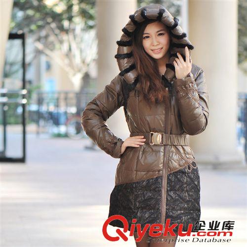 一件代發2014{zx1}款冬季時尚耀眼女式羽絨 高貴大氣女王大檐帽