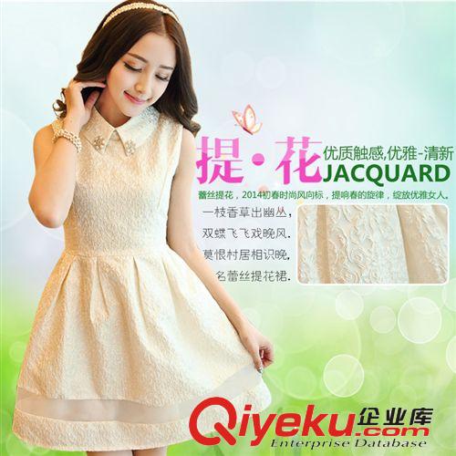實(shí)拍 2014春裝新款韓版修身無袖伴娘禮服 連衣裙蓬蓬裙子原始圖片3
