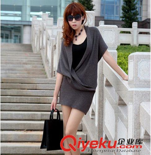 2012冬季女裝開叉V領(lǐng)毛衣針織無袖針織裙 包臀毛衣  AK886原始圖片2