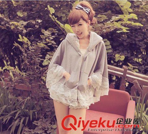韓版女裝2012新品 優(yōu)雅翻領(lǐng)配色袖棉質(zhì)外套 2184#