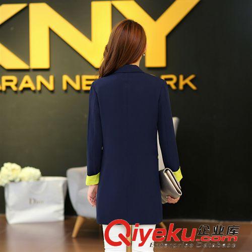 2014秋裝新款女裝西裝中長款一粒扣氣質(zhì)品牌女款外套如意{zz1}7816原始圖片2