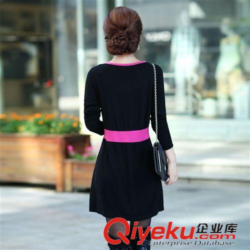 秋裝新品 韓版氣質(zhì)長袖女裝針織連衣裙毛線打底裙 難舍鈺依1349原始圖片2
