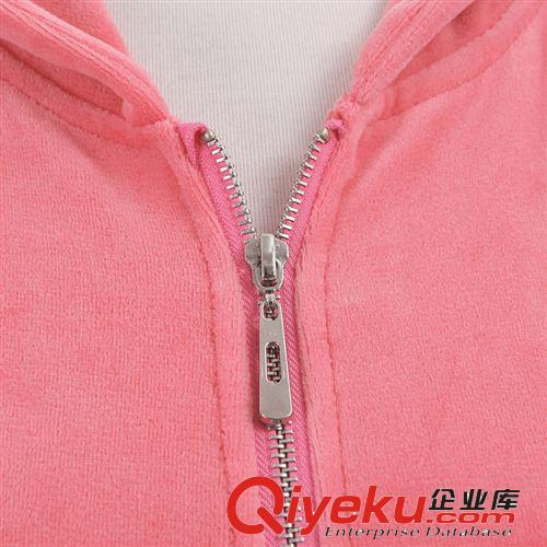 新款親子裝 休閑運(yùn)動(dòng)女裝套裝 天鵝絨連帽外套+長(zhǎng)褲 別具衣格501原始圖片3