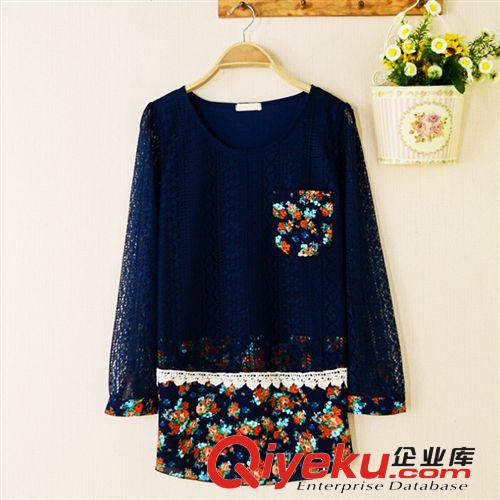 新款精品女裝秋季連衣裙 日系森女長袖拼接連衣裙 大碼女裝 10611