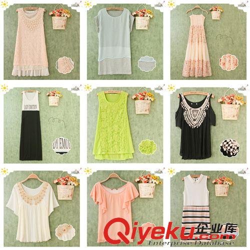 韓版外貿(mào)原單女裝直批 夏季連衣裙雜款批發(fā) 煙臺(tái)服裝工廠清倉(cāng)