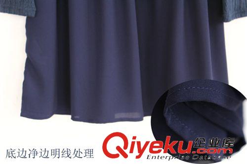 2014年女春裝新品 套頭麻花上衣+拼接背心荷葉下擺連衣裙 兩件套