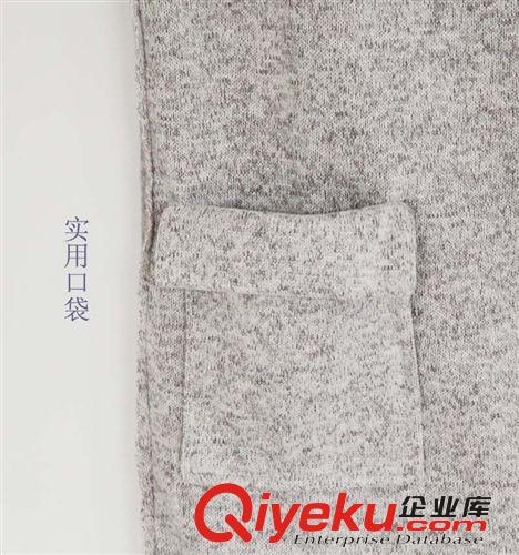 外貿(mào)秋冬女裝新 個(gè)性翻蓋大口袋純色圓領(lǐng)無(wú)袖加厚針織背心連衣裙原始圖片3