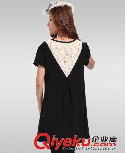 大碼女裝時尚 胖mm夏裝韓版長款寬松堆堆領短袖T恤原始圖片3