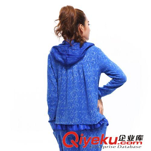 qs2014秋裝新款 韓版大碼女裝 拉鏈花邊開衫連帽衛(wèi)衣外套原始圖片2