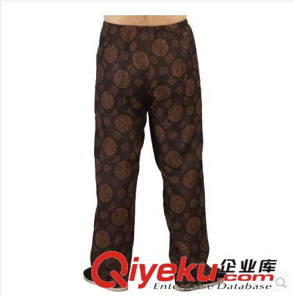 男士唐裝褲/富貴花全松緊/真絲交織香云紗促銷古絲路zp9008-7原始圖片2