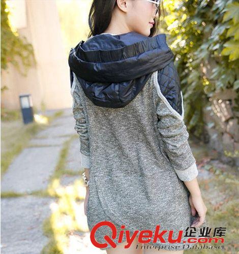2013秋裝新款韓版中長款風衣 女裝針織衫原始圖片3