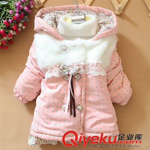 ２０１３新款女寶寶裝外套兒童連帽加厚棉服　一件代發　網店指導原始圖片3