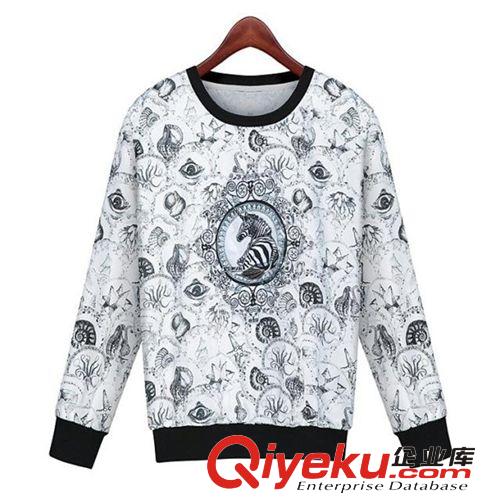 2014秋季新款歐洲站刺繡 大碼女裝套頭 胖MMXL5XL打底衫長(zhǎng)袖T恤原始圖片2