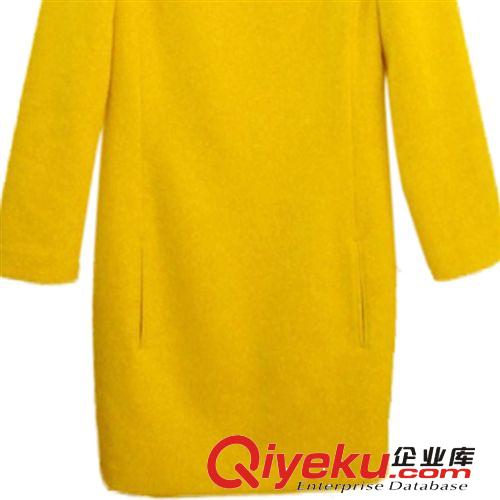 廠家直供大碼女裝 2014a字裙修身羊毛呢韓版女裝連衣裙長袖原始圖片2