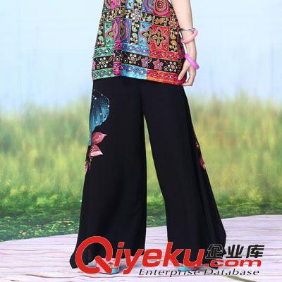 2013新款棉麻褲子毗濕奴民族風(fēng)夏季新款手繪長(zhǎng)褲062女裝批發(fā)換款原始圖片2