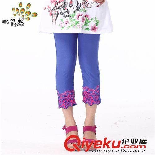 2014女式夏季新款毗濕奴民族風格繡花打底褲2117品牌女裝工廠批發(fā)原始圖片3