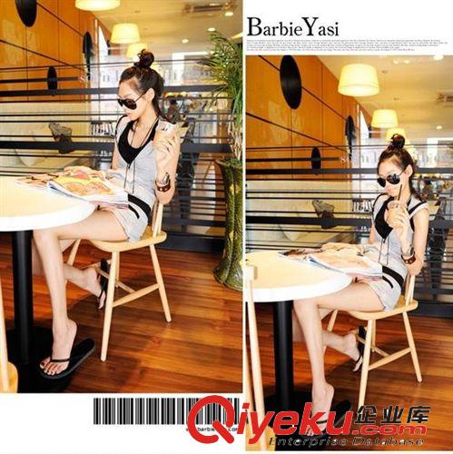 新款夏裝韓版女裝運(yùn)動(dòng)服修身休閑 短袖女 短褲運(yùn)動(dòng)套裝原始圖片2