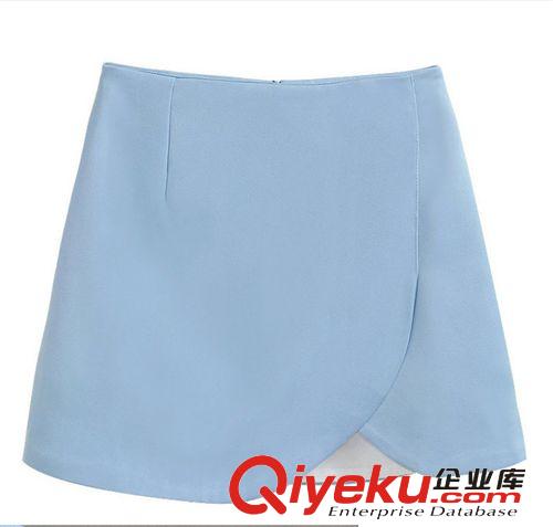 歐美大牌女裝2014夏季新款純色圓領修身鏤空雪紡上衣女短裙原始圖片2