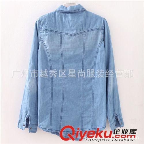 2012春夏季新款熱賣 瑞麗女裝牛仔薄襯衣 牛仔韓版長(zhǎng)袖 10681