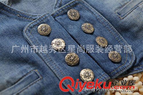 廠家直銷批發(fā) 經(jīng)典款牛仔背心女式馬甲 牛仔外套歐美 10032