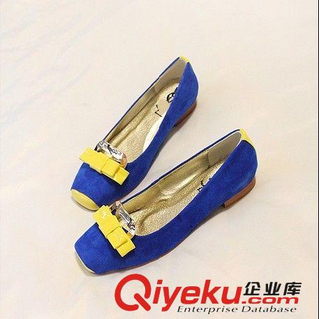 廠家直銷 時尚平跟單鞋女 撞色舒適時尚蝴蝶結淺口單鞋 潮款