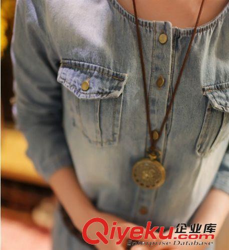 復古女裝女修身牛仔裙 夏季新款牛仔連衣裙氣質公主裙 G2-8219原始圖片2