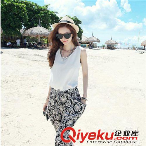 2014 夏新款連體褲韓版修身印花顯瘦休閑褲女裝原始圖片2