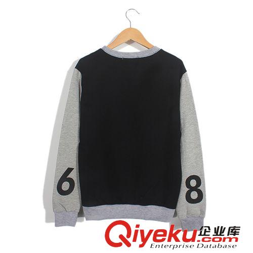 2014 新品韓國簡約數(shù)字拼色袖鉆石手繪印花寬松套頭韓版衛(wèi)衣原始圖片3