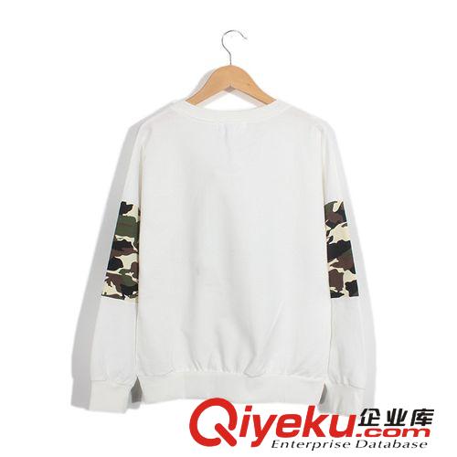 2014 新品迷彩長袖拼接印花 韓國原宿風(fēng)圓領(lǐng)衛(wèi)衣原始圖片2