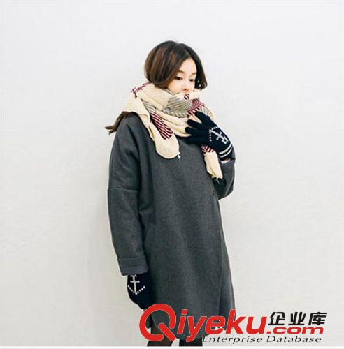 韓國(guó)代購(gòu)超厚實(shí)超舒服圍巾秋冬圍脖條紋撞色圍脖加厚毛線脖套女原始圖片3