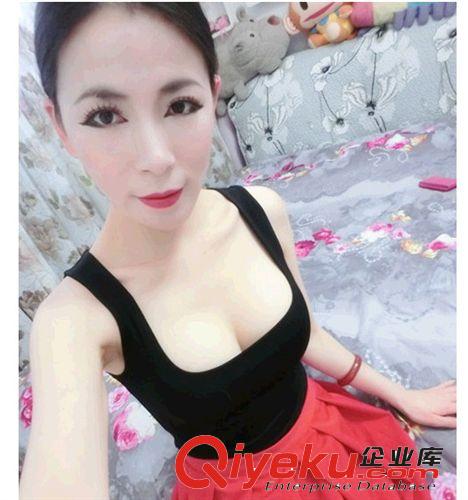 2014夏裝新款女裝 韓版夜店性感露胸爆乳超修身U領(lǐng)背心原始圖片3