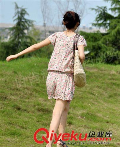 2014夏裝新款 瑞麗日韓女裝 荷葉邊碎花 短褲 連衣褲 連體褲原始圖片3