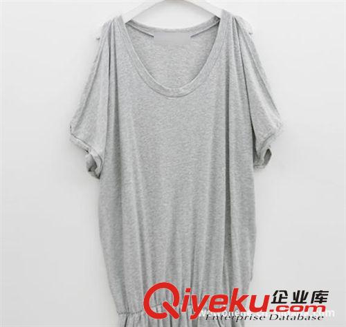 工廠直銷 夏季新品 韓版純棉彈力棉純色連衣裙一件代發原始圖片2