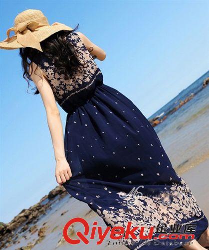 批發(fā) 新款2014夏季韓版碎花 雪紡連衣裙波西米亞沙灘裙長(zhǎng)裙原始圖片2