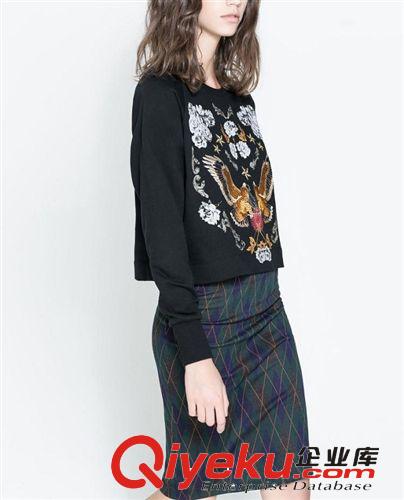 廠家直銷 2014新款女裝批發(fā)歐美風(fēng)時尚流行圖騰印花飛鳥刺繡衛(wèi)衣原始圖片3