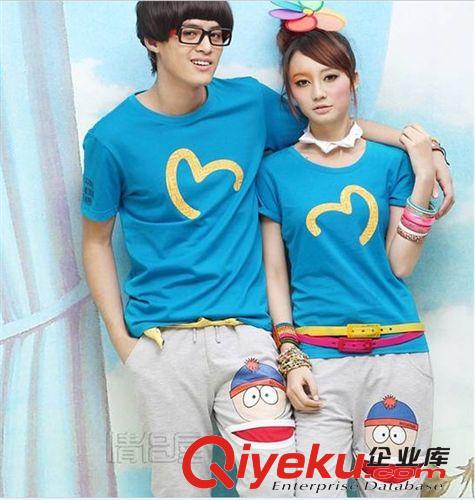 情侶裝夏裝 短袖情侶T恤 情侶裝短袖t恤批發 韓版情侶裝 Q815原始圖片2