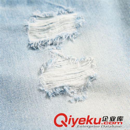 銀軒牛仔短裙女韓版包臀迷你裙半身裙水洗毛邊磨破50005原始圖片3