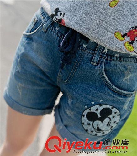 2014夏裝新款百搭寬松顯瘦磨破翻邊卷邊牛仔褲休閑短褲女裝