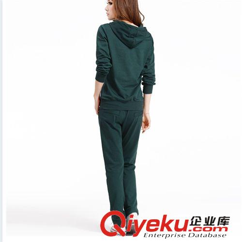 2014春秋新款運(yùn)動(dòng)套裝時(shí)尚休閑衛(wèi)衣長(zhǎng)袖連帽字母印花兩件套女原始圖片2