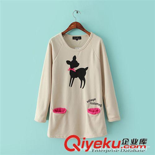 歐美風(fēng)蝴蝶結(jié)小鹿衛(wèi)衣套頭連衣裙女　2014秋裝新款原始圖片3