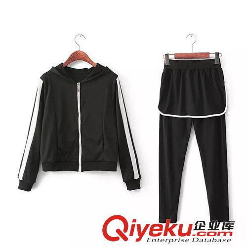 韓版女裝新款 連帽衛(wèi)衣+修身裙褲套裝長(zhǎng) 2014秋裝新品原始圖片2